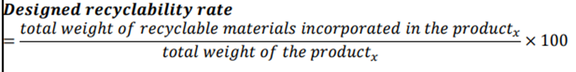 ESRS E5 - AR with formula for designed recyclability rate